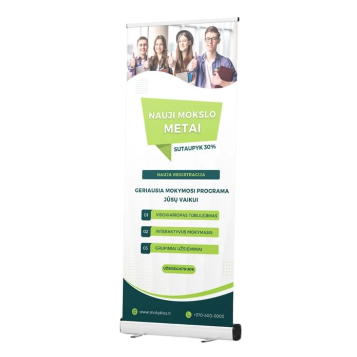 Mobilaus vienpusio roll up stendo plakatas