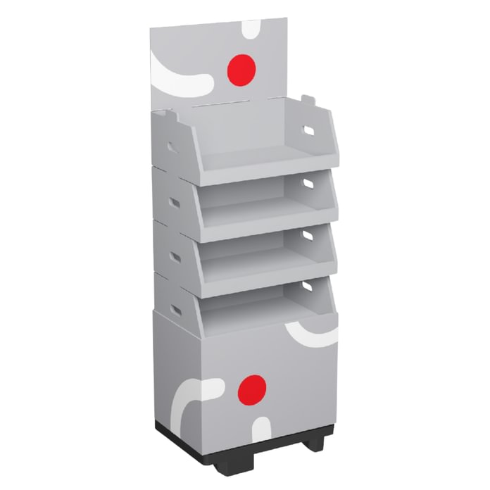 Kartoninis stendas displėjus 1/4 paletės, modelis T-5-1_4, 60x40 cm