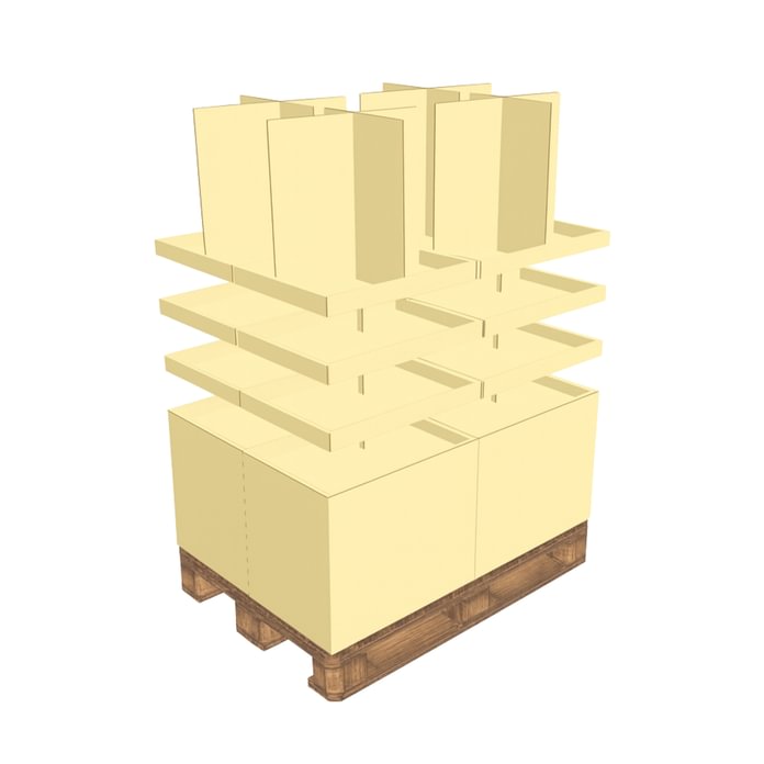 Kartoninis stendas displėjus 1 paletė, modelis T4-1, 120x80 cm