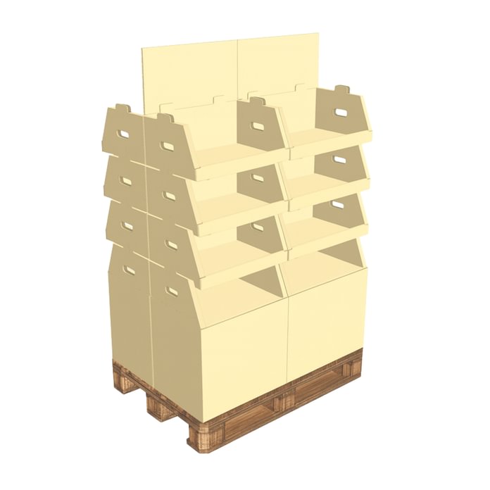 Kartoninis stendas displėjus 1 paletė, modelis T5-1, 120x80 cm