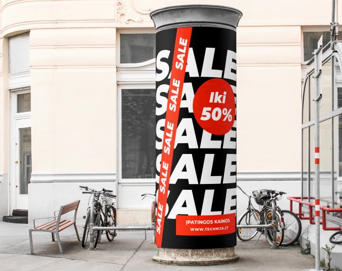 Popieriniai plakatai kolonoms