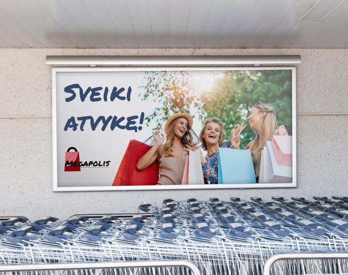 Įvairių dydžių reklaminiai tentai