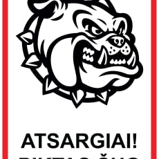 Ženklas „Atsargiai! Piktas šuo“