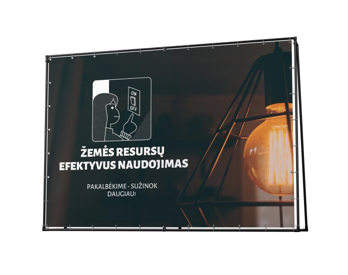 Įvairių dydžių reklaminiai tentai